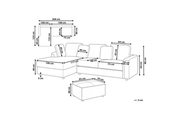 4-sitssoffa Kohlo Beige/svart, Högervänd - Beige/svart, Högervänd - Möbler - Vardagsrum - Soffgrupper