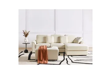 4-sitssoffa Kohlo Beige/svart, Vänstervänd - Beige/svart, Vänstervänd - Möbler - Vardagsrum - Soffgrupper