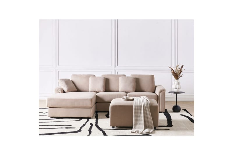4-sitssoffa Kohlo Taupe/svart, Högervänd - Taupe/svart, Högervänd - Möbler - Vardagsrum - Soffgrupper
