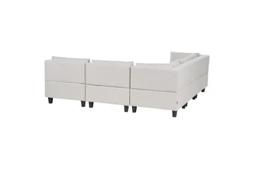 5-sits Hörnsoffa med fotpall Unstad Beige/svart, Högervänd, Polyester - Beige/svart, Högervänd, Polyester - Möbler - Vardagsrum - Soffor - Modulsoffor - Komplett modulsoffa