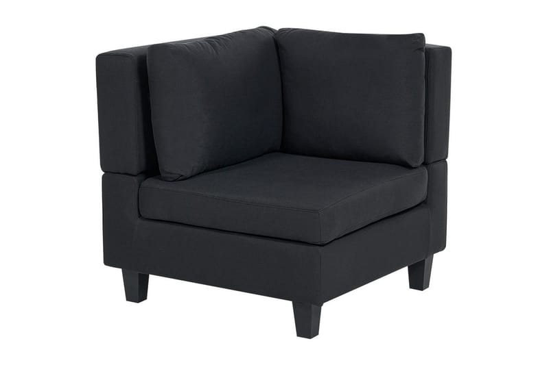 5-sits Hörnsoffa med fotpall Unstad Svart, Högervänd, Polyester - Svart, Högervänd, Polyester - Möbler - Vardagsrum - Soffor - Modulsoffor - Komplett modulsoffa