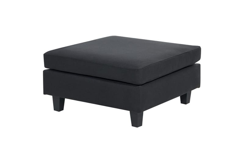 5-sits Hörnsoffa med fotpall Unstad Svart/svart, Vänstervänd, Polyester - Svart/svart, Vänstervänd, Polyester - Möbler - Vardagsrum - Soffor - Modulsoffor - Komplett modulsoffa