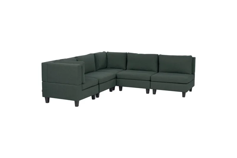 5-sits Hörnsoffa Unstad Grön/Svart, Högervänd, Polyester, Grön/Svart, Högervänd, Polyester