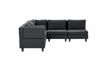 5-sits Hörnsoffa Unstad Svart, Högervänd, Polyester - Svart, Högervänd, Polyester - Möbler - Vardagsrum - Soffor - Modulsoffor - Komplett modulsoffa