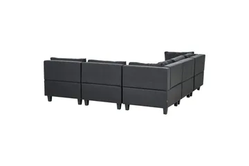 5-sits Hörnsoffa Unstad Svart, Högervänd, Polyester - Svart, Högervänd, Polyester - Möbler - Vardagsrum - Soffor - Modulsoffor - Komplett modulsoffa