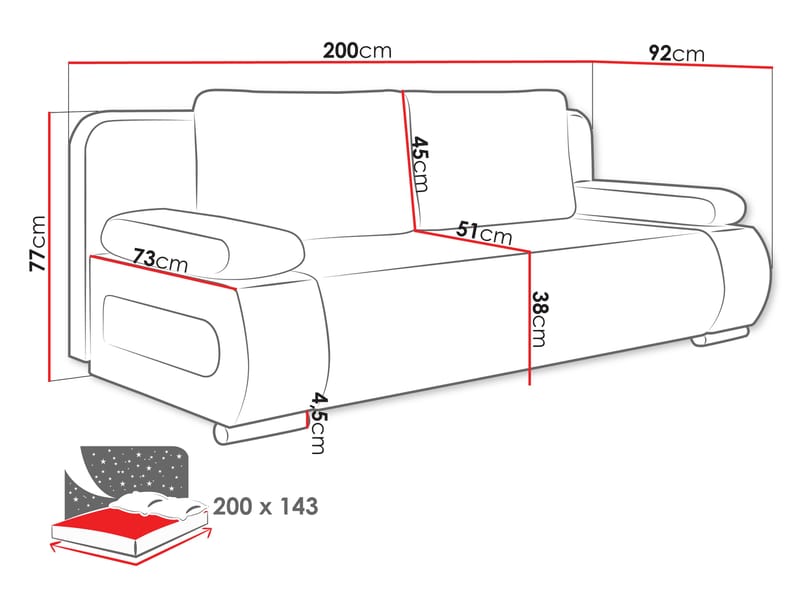 Adelma 2-sits Soffa - Möbler - Vardagsrum - Bäddsoffor