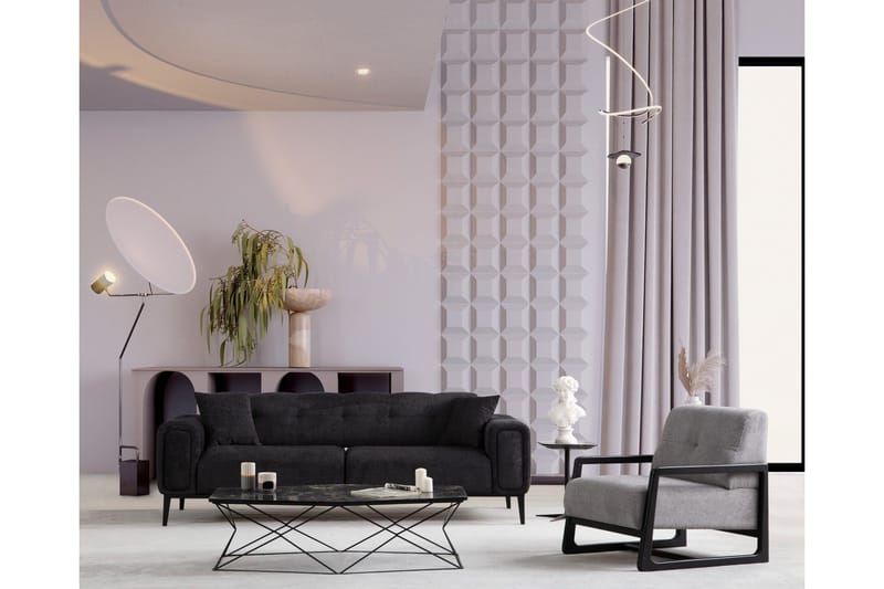 Adelphe Bäddsoffa 4-sits - Svart - Möbler - Vardagsrum - Bäddsoffor - 4-sits bäddsoffa