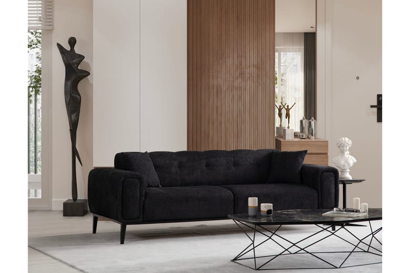 Adelphe Bäddsoffa 4-sits - Svart - Möbler - Vardagsrum - Bäddsoffor - 4-sits bäddsoffa