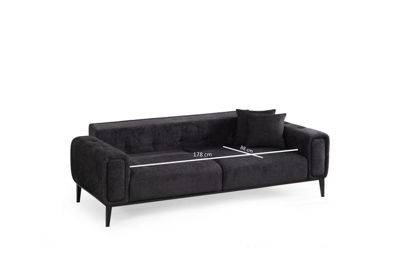 Adelphe Bäddsoffa 4-sits - Svart - Möbler - Vardagsrum - Bäddsoffor - 4-sits bäddsoffa