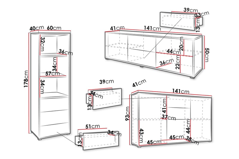 Agawal Möbelset För Vardagsrum - Brun - Möbler - Vardagsrum - Möbelset för vardagsrum