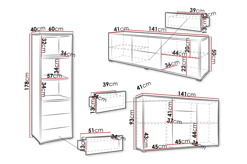 Agawal Möbelset För Vardagsrum - Brun - Möbler - Vardagsrum - Möbelset för vardagsrum