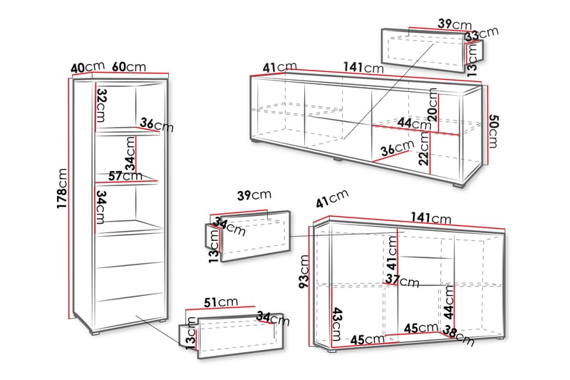 Agawal Möbelset För Vardagsrum - Brun - Möbler - Vardagsrum - Möbelset för vardagsrum