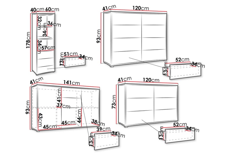 Agawal Möbelset För Vardagsrum - Brun - Möbler - Vardagsrum - Möbelset för vardagsrum