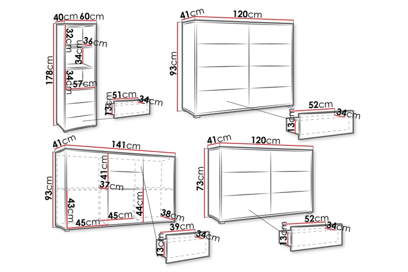 Agawal Möbelset För Vardagsrum - Brun - Möbler - Vardagsrum - Möbelset för vardagsrum