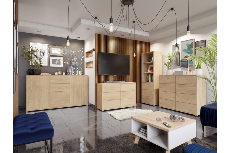 Agawal Möbelset För Vardagsrum - Brun - Möbler - Vardagsrum - Möbelset för vardagsrum