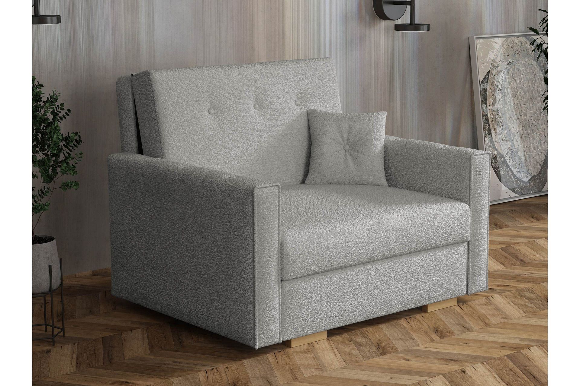 Ajiz B&auml;ddsoffa 2-sits i Boucl&eacute; - Gr&aring;