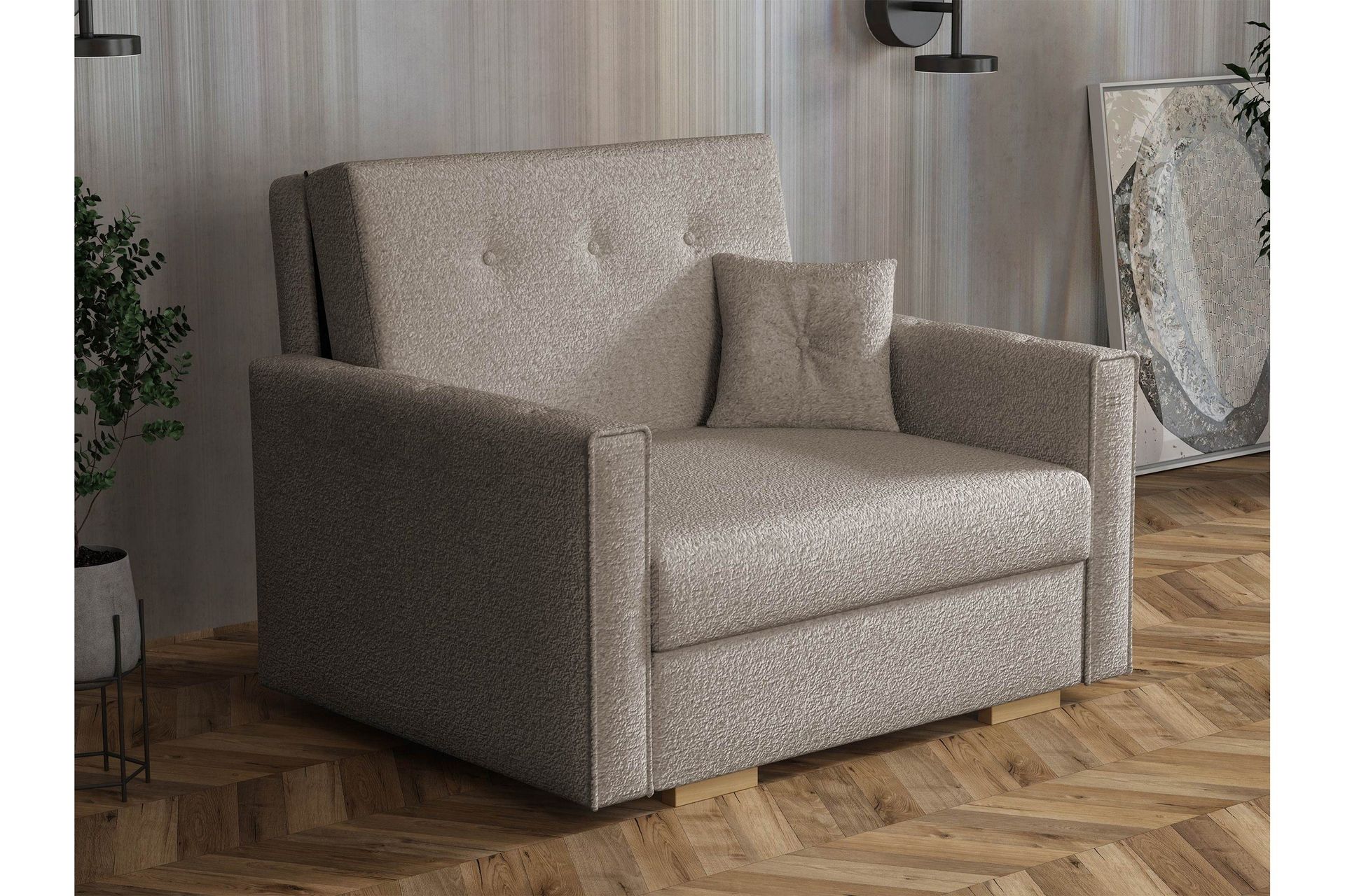 Ajiz B&auml;ddsoffa 2-sits i Boucl&eacute; - Gr&aring;