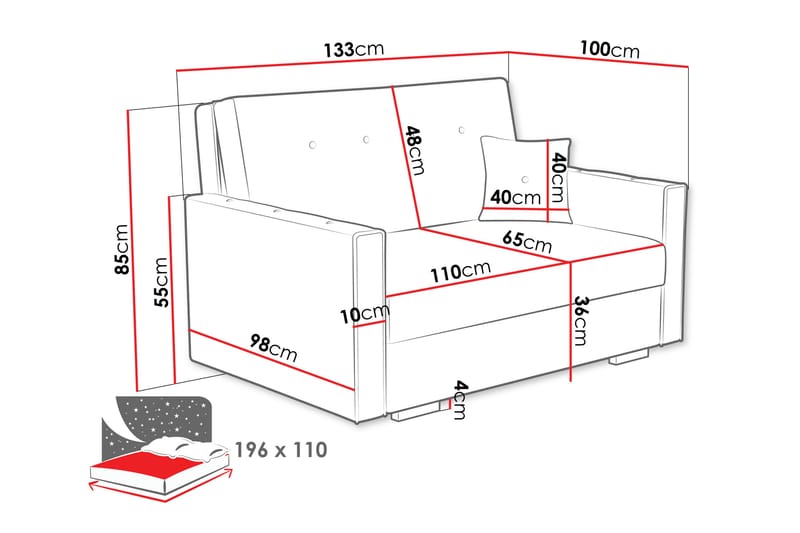 Ajiz Bäddsoffa 2-sits i Bouclé - Grå - Möbler - Vardagsrum - Bäddsoffor