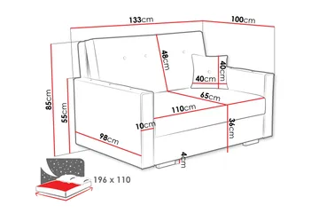 Ajiz Bäddsoffa 2-sits i Bouclé - Vit - Möbler - Vardagsrum - Bäddsoffor