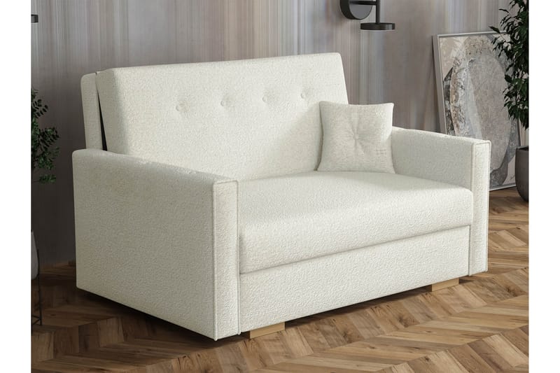 Ajiz Bäddsoffa 2-sits i Bouclé - Vit - Möbler - Vardagsrum - Bäddsoffor