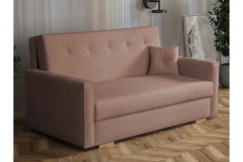 Ajiz Bäddsoffa 3-sits i Bouclé, Rosa