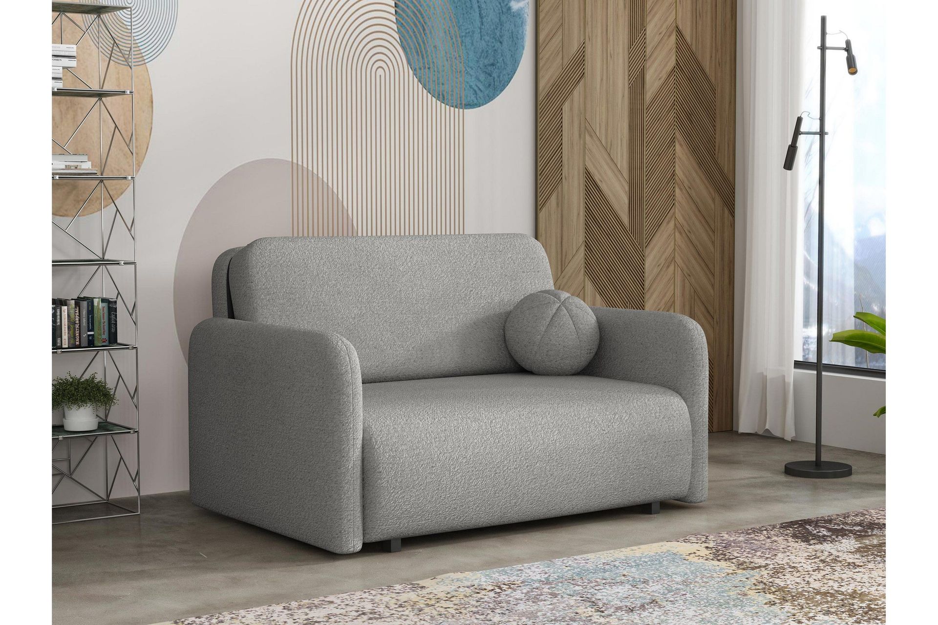 Ajmeri B&auml;ddsoffa 2-sits i Boucl&eacute; - Gr&aring;