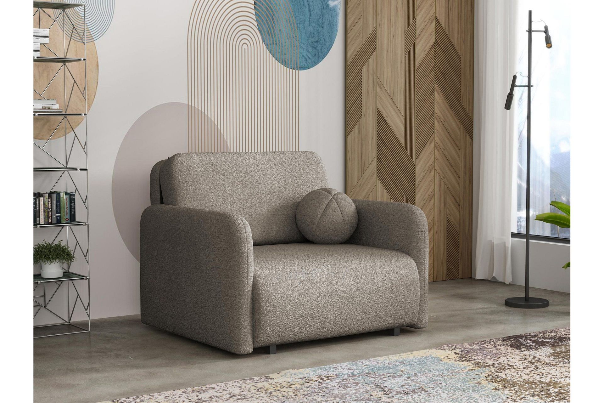 Ajmeri B&auml;ddsoffa 2-sits i Boucl&eacute; - Gr&aring;