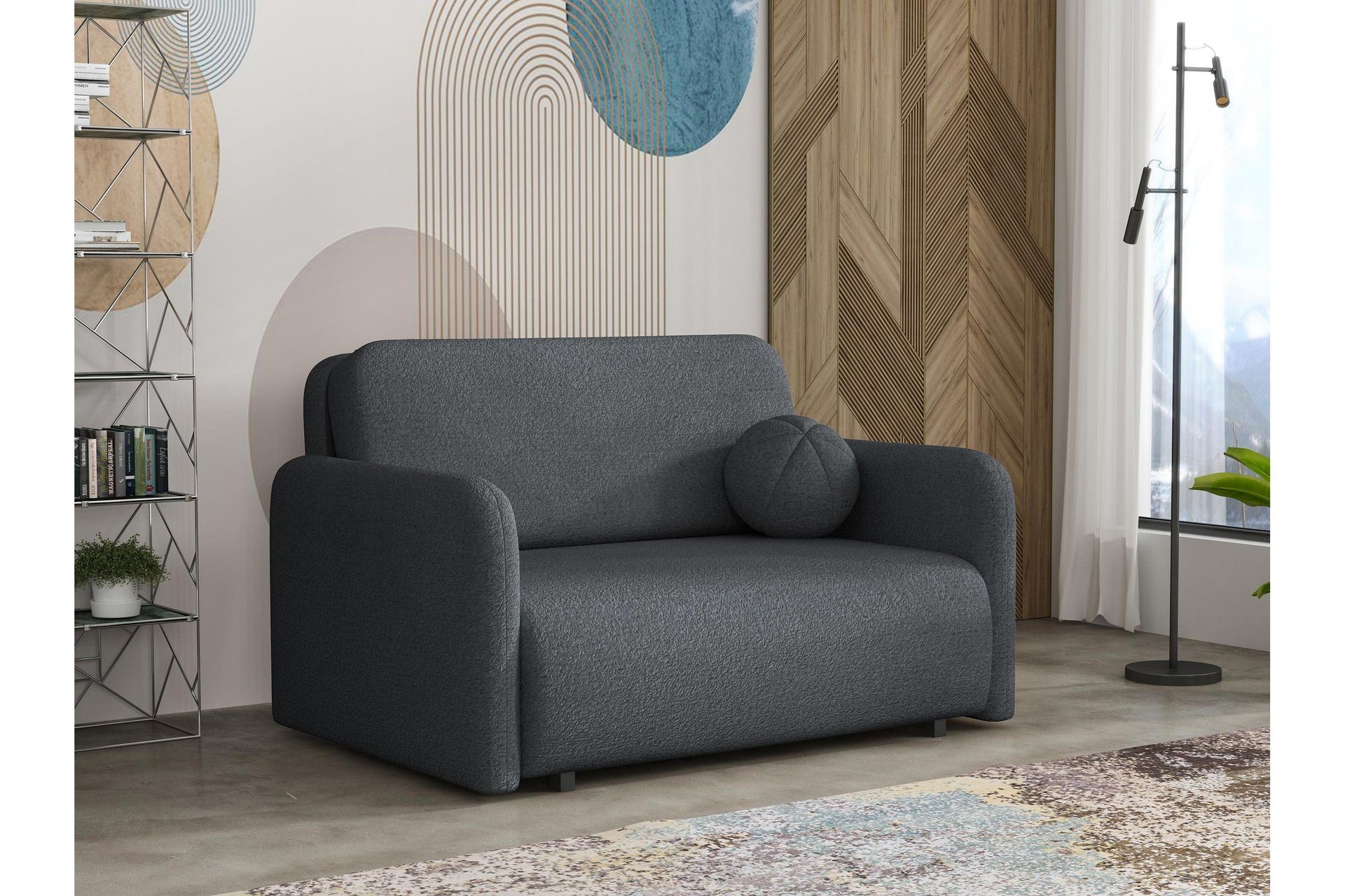 Ajmeri B&auml;ddsoffa 2-sits i Boucl&eacute; - Gr&aring;