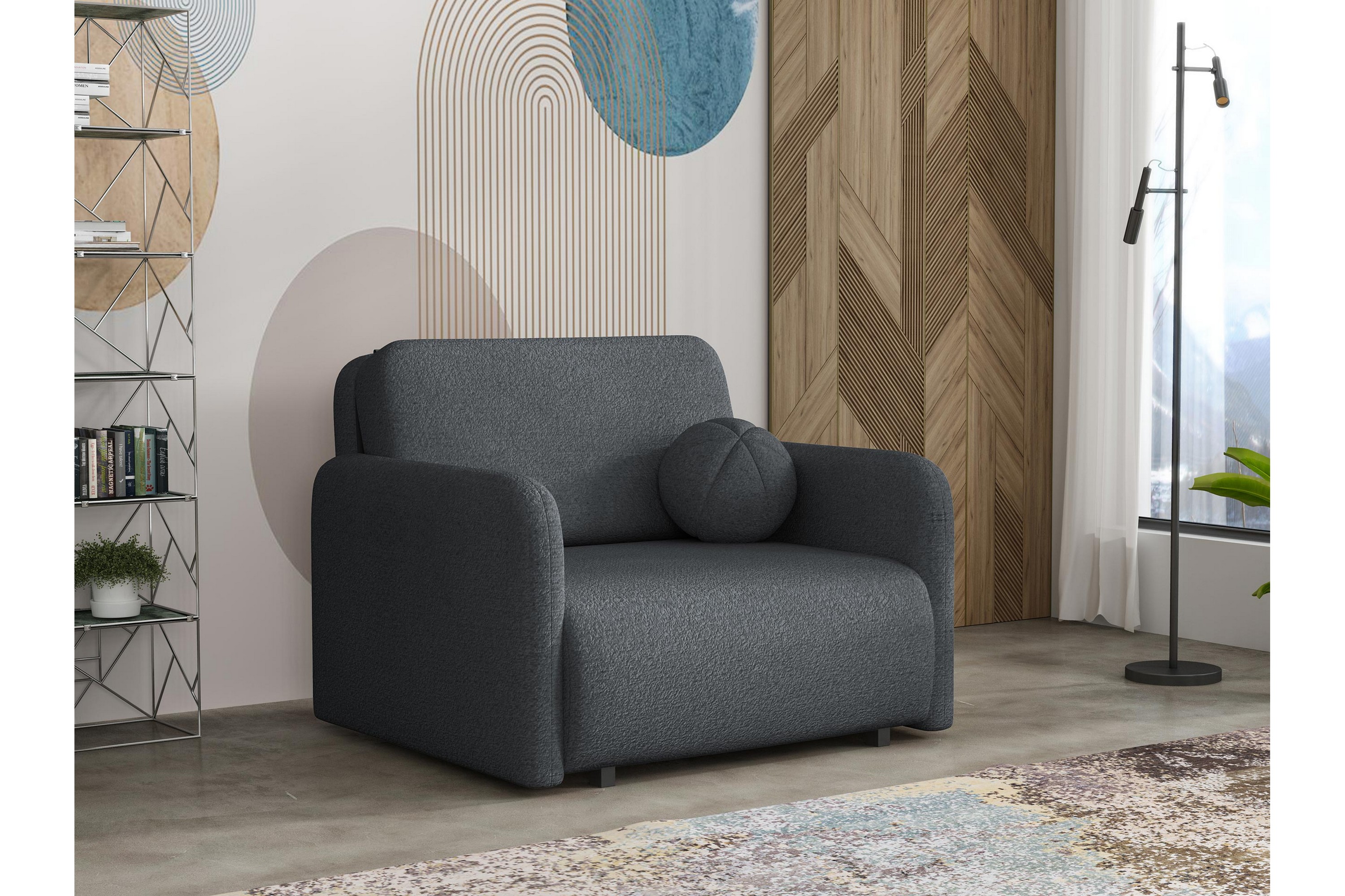 ajmeri bäddsoffa 2-sits i bouclé - grå