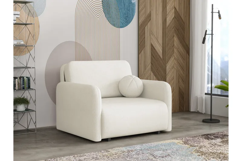 Ajmeri Bäddsoffa 2-sits i Plysch, Beige