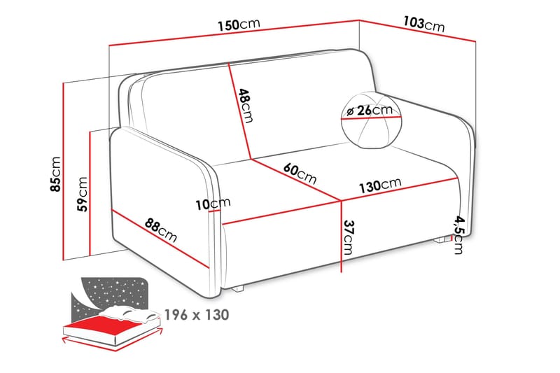 Ajmeri Bäddsoffa 3-sits i Bouclé - Beige - Möbler - Vardagsrum - Bäddsoffor