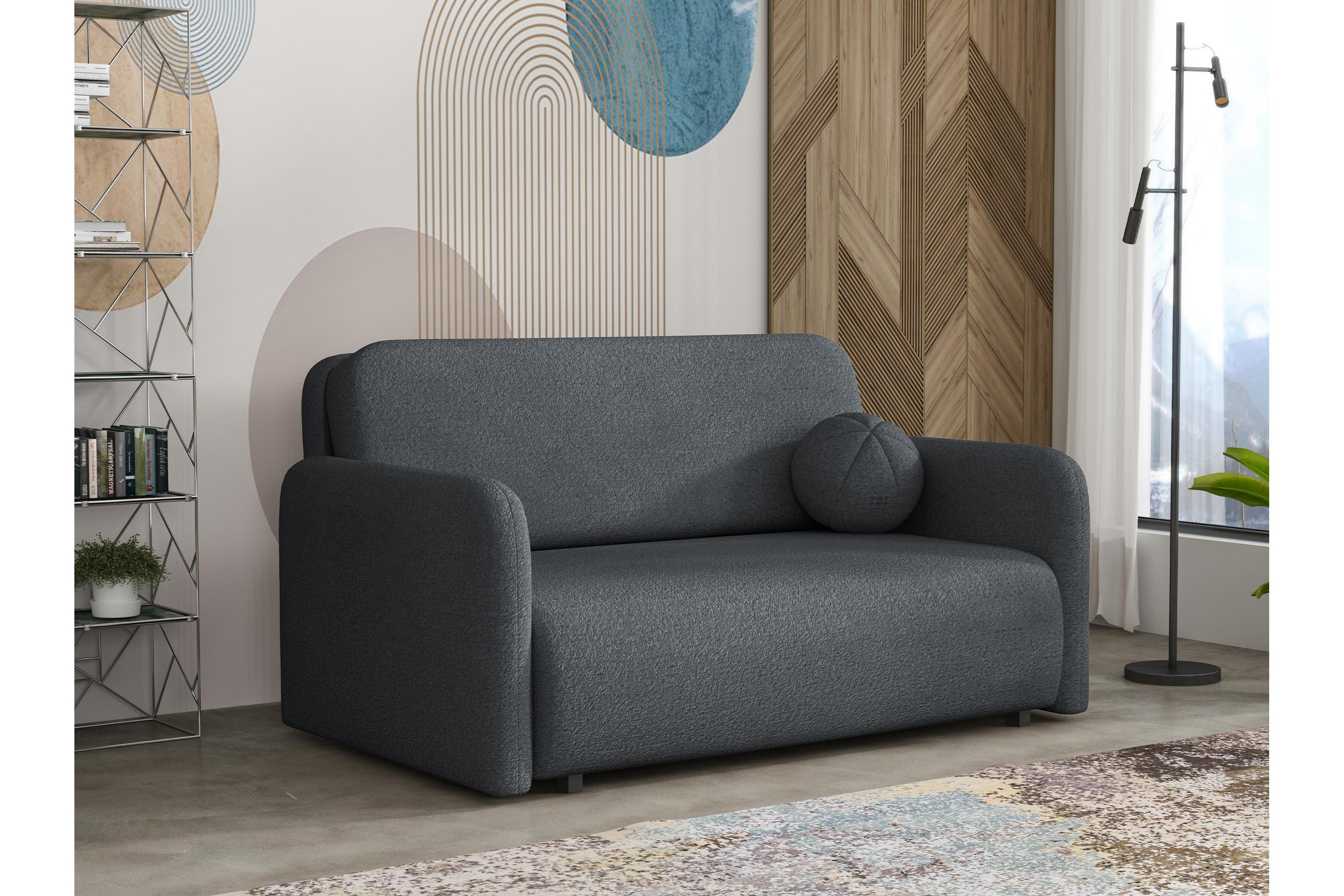 ajmeri bäddsoffa 3-sits i bouclé - grå