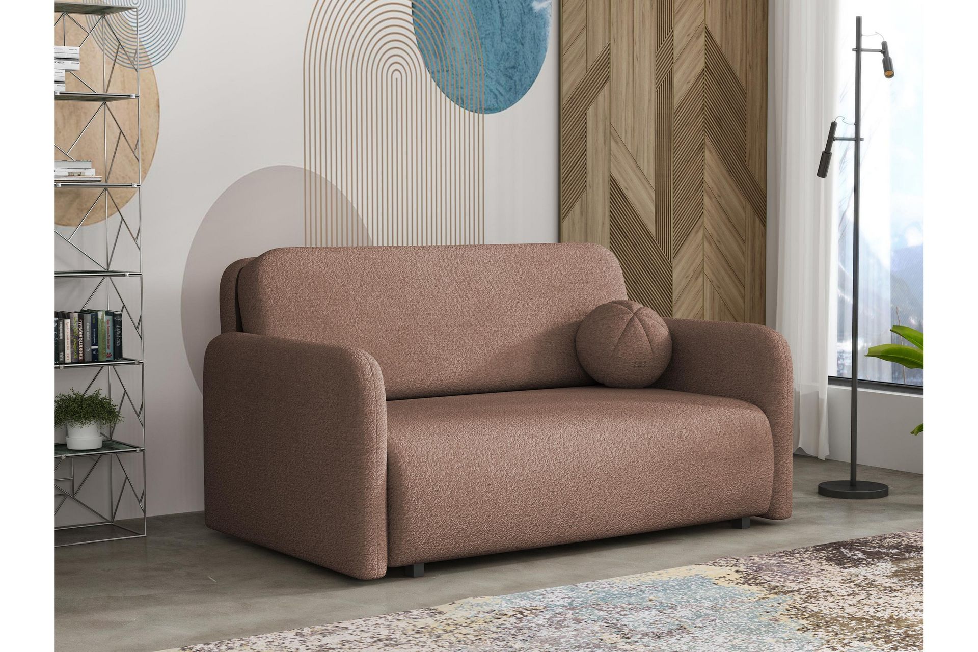 Ajmeri Bäddsoffa 3-sits i Bouclé - Rosa - Möbler - Vardagsrum - Bäddsoffor