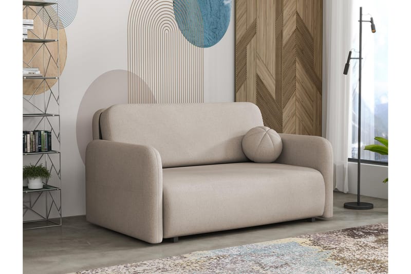 Ajmeri Bäddsoffa 3-sits i Plysch - Beige - Möbler - Vardagsrum - Bäddsoffor