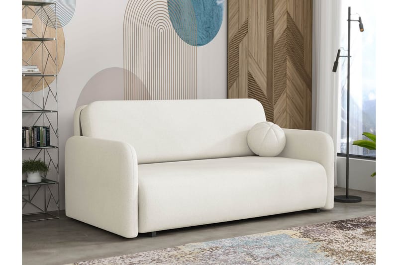 Ajmeri Bäddsoffa 3-sits i Plysch - Beige - Möbler - Vardagsrum - Bäddsoffor