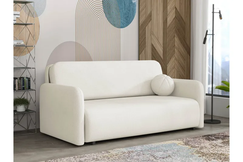 Ajmeri Bäddsoffa 3-sits i Plysch, Beige