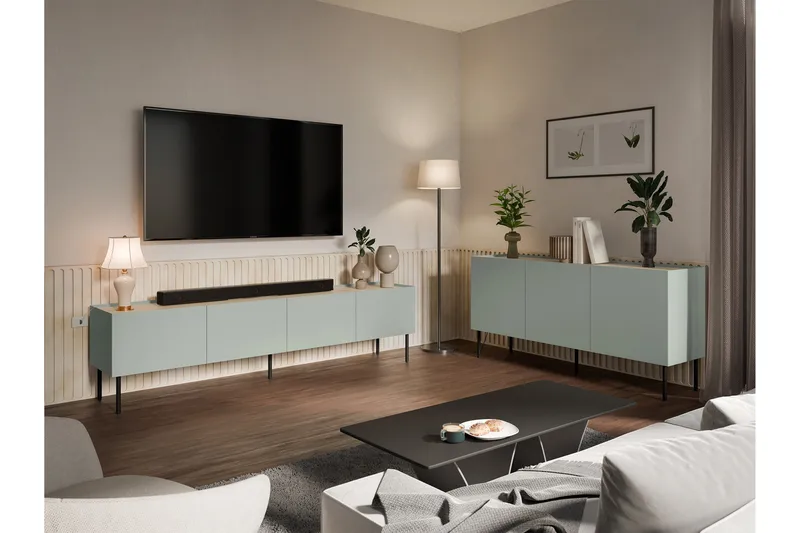 Akie Möbelset För Vardagsrum - Grön - Möbler - Vardagsrum - Möbelset för vardagsrum