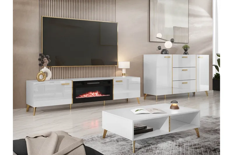 Akihiko Möbelset För Vardagsrum - Vit - Möbler - Vardagsrum - Möbelset för vardagsrum