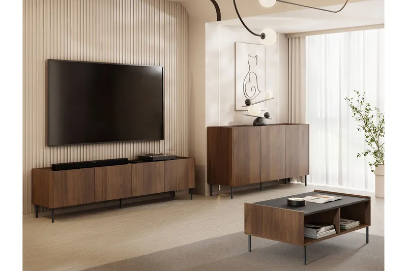 Akihito Möbelset För Vardagsrum - Brun - Möbler - Vardagsrum - Möbelset för vardagsrum