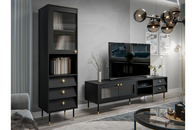 Akilesh Möbelset För Vardagsrum - Svart - Möbler - Vardagsrum - Möbelset för vardagsrum