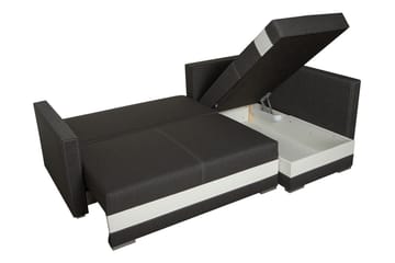 Alba 4-sits Vänstervänd L-formad Bäddsoffa 143x200 cm med Förvaring i Tyg - Grå - Möbler - Vardagsrum - Bäddsoffor