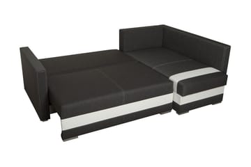 Alba 4-sits Vänstervänd L-formad Bäddsoffa 143x200 cm med Förvaring i Tyg - Grå - Möbler - Vardagsrum - Bäddsoffor