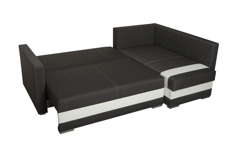 Alba 4-sits Vänstervänd L-formad Bäddsoffa 143x200 cm med Förvaring i Tyg - Grå - Möbler - Vardagsrum - Bäddsoffor