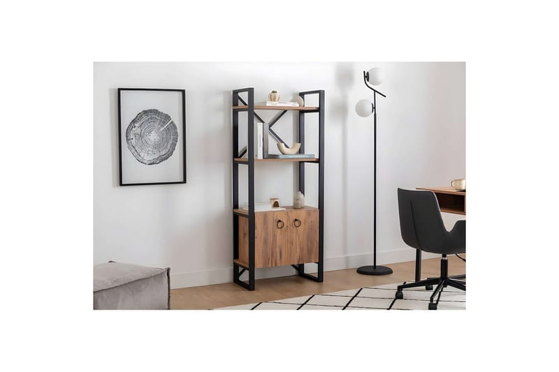 Albuferia Bokhylla 64 cm - Natur/Svart - Förvaring - Hyllor - Bokhylla