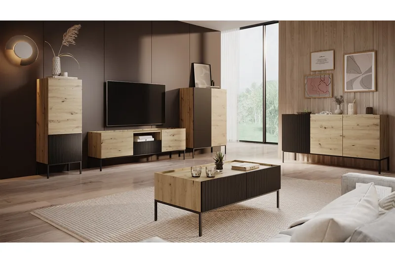 Amelus Möbelset För Vardagsrum - Brun - Möbler - Vardagsrum - Möbelset för vardagsrum