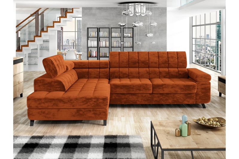 Amshyttan Bäddsoffa m. Schäslong 3-sits - Orange - Möbler - Vardagsrum - Bäddsoffor