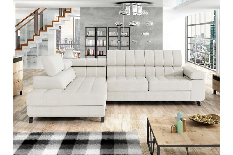 Amshyttan Bäddsoffa m. Schäslong 3-sits - Vit - Möbler - Vardagsrum - Bäddsoffor