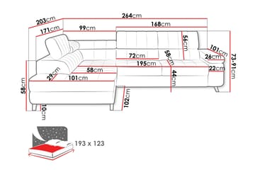 Amshyttan Bäddsoffa m. Schäslong 3-sits - Vit - Möbler - Vardagsrum - Bäddsoffor