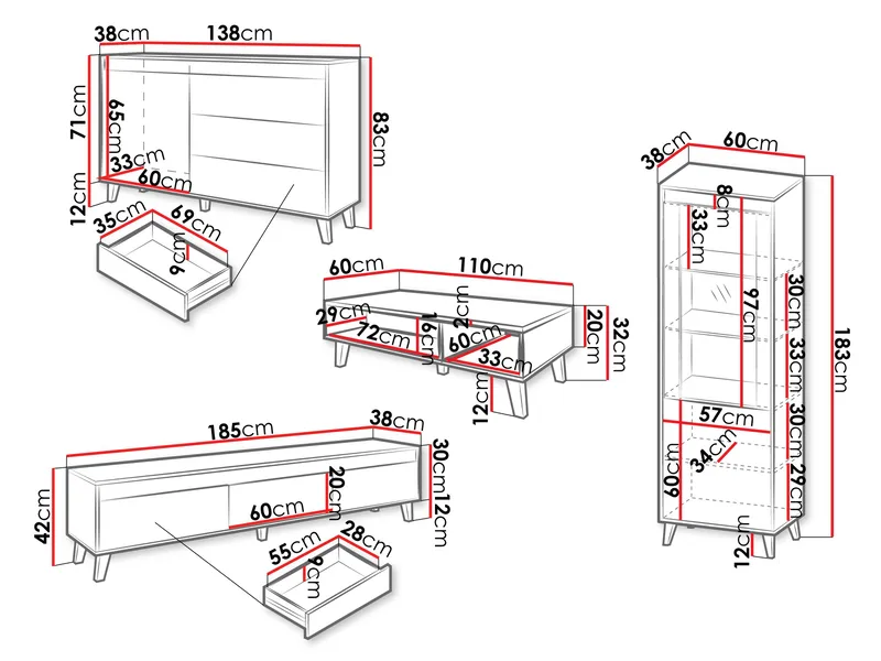 Amshyttan Möbelset För Vardagsrum - Brun/Svart - Möbler - Vardagsrum - Möbelset för vardagsrum