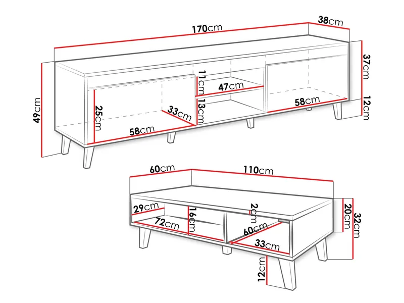 Amshyttan Möbelset För Vardagsrum - Brun/Svart - Möbler - Vardagsrum - Möbelset för vardagsrum